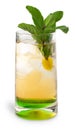 Cocktaile with apple juice and mint syrup Royalty Free Stock Photo