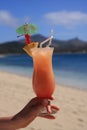 Cocktails on the beach in the tropics Royalty Free Stock Photo