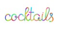 Cocktails calligraphic colorful lettering text