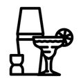 cocktails disco party line icon vector illustration Royalty Free Stock Photo