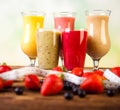 Cocktails with fresh fruits, Vitamin and Fitness Royalty Free Stock Photo