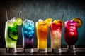 Cocktails And Fresh Tropical Juice Drinks - Generative AI