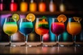 Cocktails And Fresh Tropical Juice Drinks - Generative AI