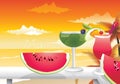 Cocktails and fruits Royalty Free Stock Photo