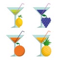 Cocktails fruits and summer concept Royalty Free Stock Photo