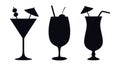 Cocktails and longdrink vector icons