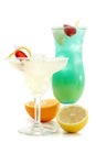 Cocktails - Margarita and Blue Hawaii Royalty Free Stock Photo