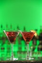 Cocktails in Martini Glasses Royalty Free Stock Photo