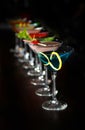 Cocktails in martini glasses Royalty Free Stock Photo