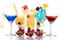 Cocktails Martini Tequila sunrise, hawaiian Royalty Free Stock Photo