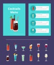 Cocktails Menu Poster with Bloody Mary and Whiskey Royalty Free Stock Photo