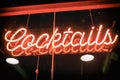 Cocktails Neon Sign Vintage Royalty Free Stock Photo