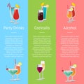 Cocktails, Party Drinks and Alcohol Poster