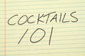 Cocktails 101 On A Yellow Legal Pad Royalty Free Stock Photo