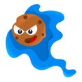 Cocky faced brown cookie meteor, doodle icon image kawaii