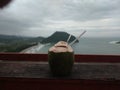 Cocnut dring at puncak gurutee