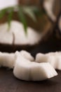 Coco bath. coconut with sea salt Royalty Free Stock Photo
