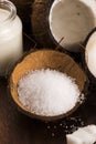Coco bath. coconut with sea salt Royalty Free Stock Photo