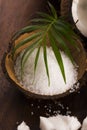 Coco bath. coconut with sea salt Royalty Free Stock Photo