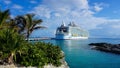 Coco Cay, Bahamas - April 29, 2022: Symphony of the seas is the biggest cruise ship