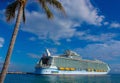 Coco Cay, Bahamas - April 29, 2022: Symphony of the seas is the biggest cruise ship