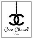 Coco Chanel Paris Poster Design. The famous chanel logo over white. Clean design.