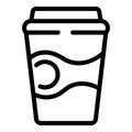 Coco coffee cup icon outline vector. Straw bar