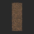 Cocoa abstract pattern. Art line background Vector