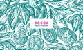 Cocoa background. Vector nature retro illustration