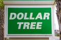 Cocoa beach, USA - April 29, 2018: Dollar Tree wellcome sign or shop or store logo at Cocoa beach, USA