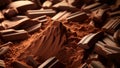 Cocoa brown heap food powder ingredient gourmet tasty dark sweet cacao dessert chocolate