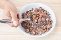 Cocoa cereal with milk