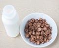 Cocoa cereal and milk