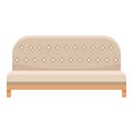 Cocoa color leather sofa icon, cartoon style