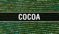 Cocoa concept with Random Parts of Program Code. Cocoa with Programming code abstract technology background of software developer Royalty Free Stock Photo
