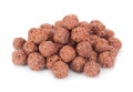 Cocoa corn balls snack on white Royalty Free Stock Photo