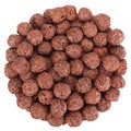 Cocoa corn balls on white Royalty Free Stock Photo