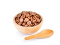 Cocoa crunch cornflakes on white background