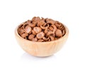 Cocoa crunch cornflakes on white background