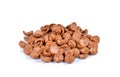 Cocoa crunch cornflakes on white background