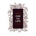 Cocoa design. Natural chocolate. Vector card