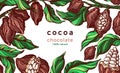 Cocoa frame. Natural chocolate. Vector template