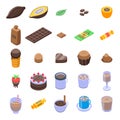 Cocoa icons set, isometric style