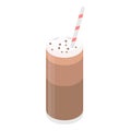 Cocoa latte icon, isometric style