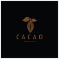 cocoa logo,cocoa bean,cocoa tree,cocoa branches and leaves,chocolate mix on white background,vintage,modern,simple,minimalist icon