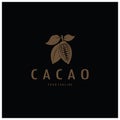 cocoa logo,cocoa bean,cocoa tree,cocoa branches and leaves,chocolate mix on white background,vintage,modern,simple,minimalist icon