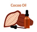 Cocoa natural oil. Essential oil, cosmetics, spa, aromatherapy