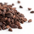 Cocoa nibs close-up macro view Royalty Free Stock Photo