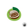 Cocoa pod with beans vector symbol