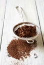 Cocoa powder dusted and sieve Royalty Free Stock Photo